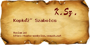 Kopkó Szabolcs névjegykártya