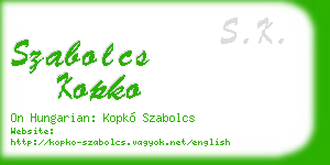 szabolcs kopko business card