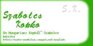 szabolcs kopko business card
